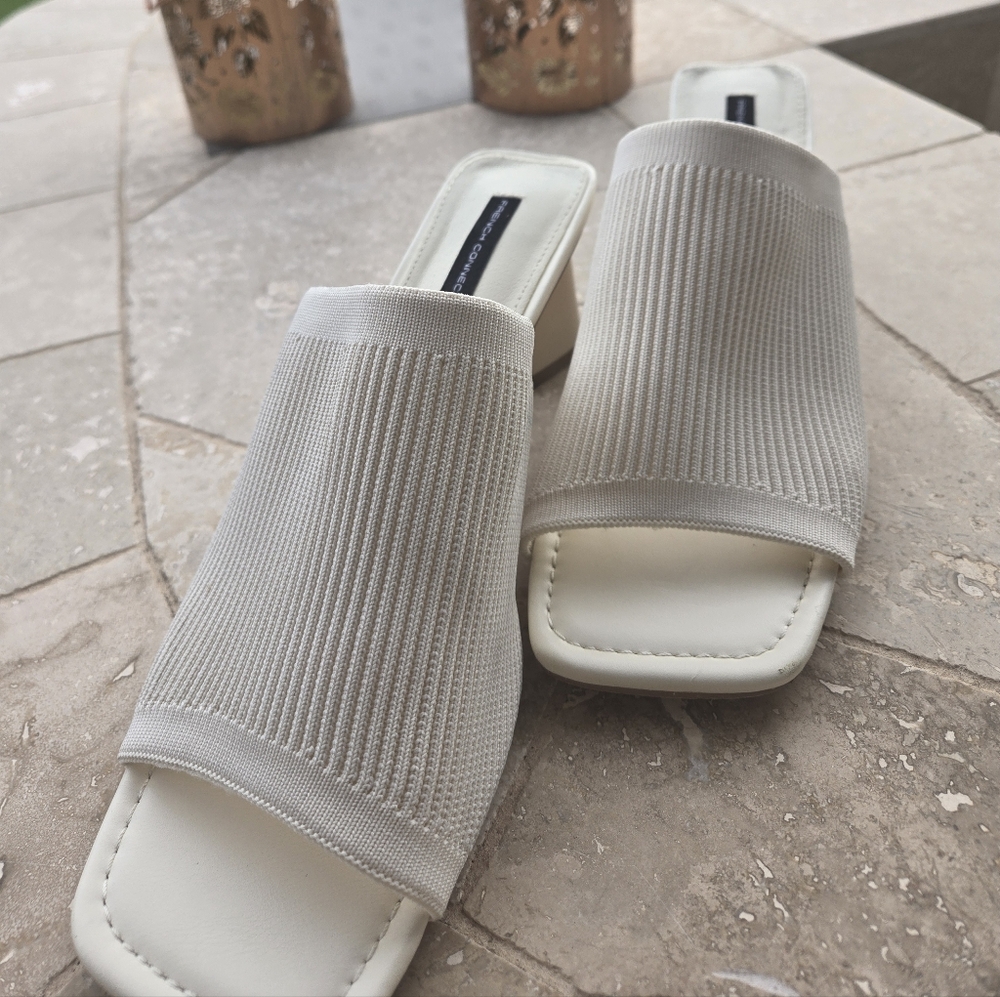 French Connection Cream Mules